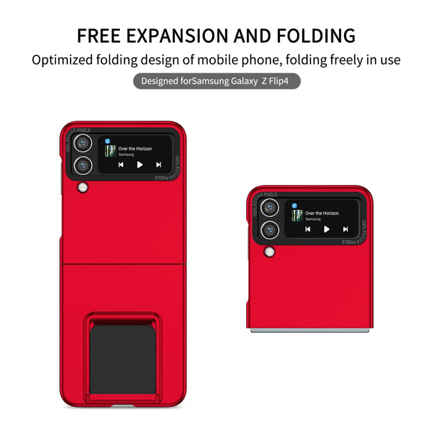 For Samsung Galaxy Z Flip4 5G Three-dimensional Folding Holder PC Phone Case(Red)