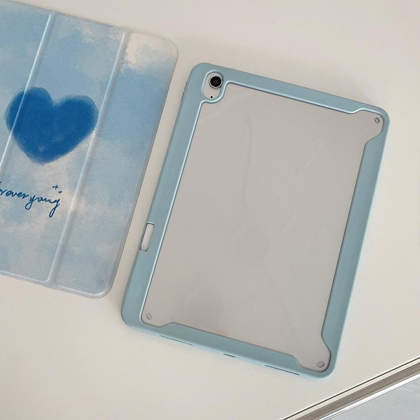 Magnetic Detachable Painted Tablet Leather Case For iPad Air 2022 / 2020 10.9(Blue Heart)