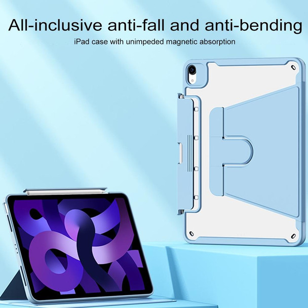 Detachable Rotating Leatherette Tablet Case For iPad Pro 12.9 2022 / 2020 / 2021 / 2018(Blue)