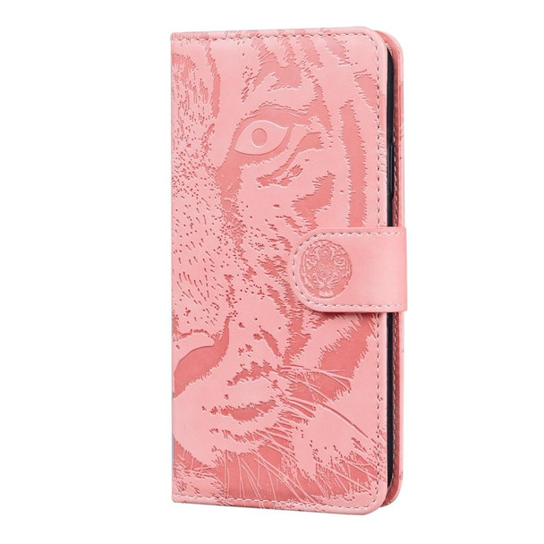 For Sony Xperia 10 IV 2023 Tiger Embossing Pattern Leatherette Phone Case(Pink)