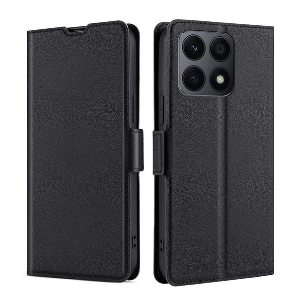 For Honor X8A Ultra-thin Voltage Side Buckle Horizontal Flip Leatherette Phone Case(Black)