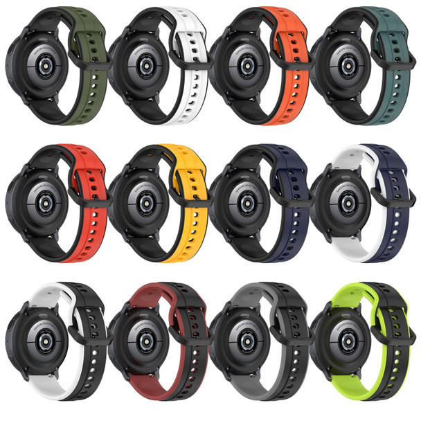 For Xiaomi Watch S1 Active 22mm Convex Loop Two-Color Silicone Watch Band(Black+Grey)