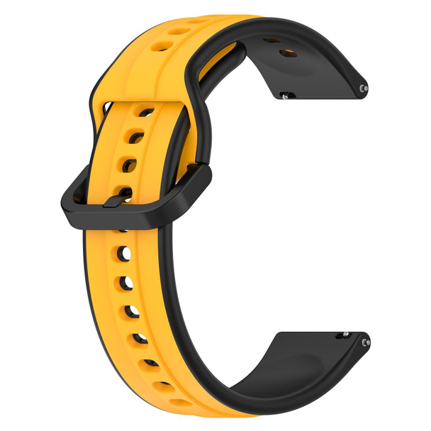 For Xiaomi Haylou RT2 LS10 22mm Convex Loop Two-Color Silicone Watch Band(Yellow+Black)