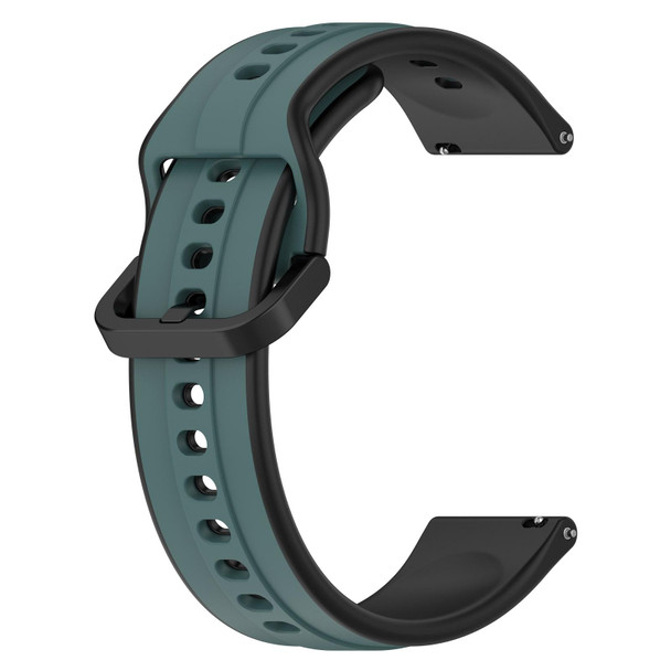 For Xiaomi MI Watch Color 22mm Convex Loop Two-Color Silicone Watch Band(Olive Green + Black)