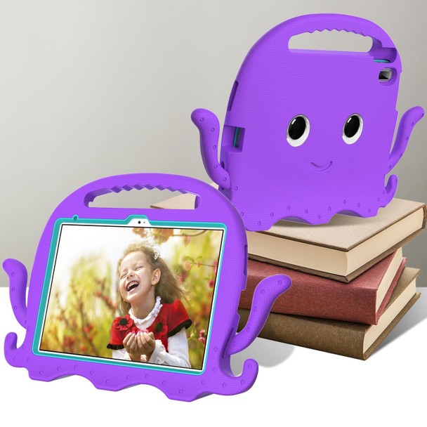 For iPad 10th Gen 10.9 2022 Octopus Style EVA + PC Tablet Case with Strap(Purple)