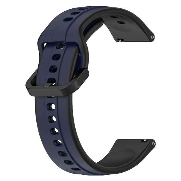 For Garmin Venu 2 Plus 20mm Convex Loop Two-Color Silicone Watch Band(Midnight Blue+Black)