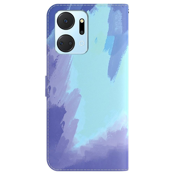 For Honor X7a Watercolor Pattern Flip Leatherette Phone Case(Winter Snow)