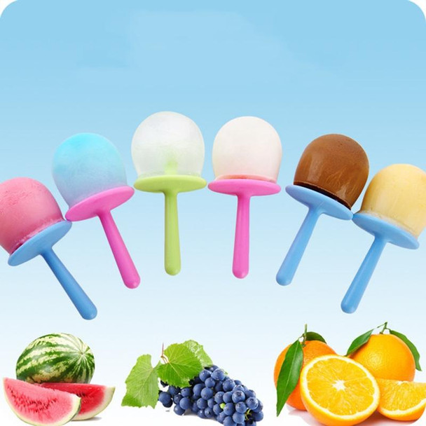 Mini DIY Creative Popsicle Mould Environmentally Friendly Silicone Ice Cube Ice Cream Mould, Style:Triangle(Blue)