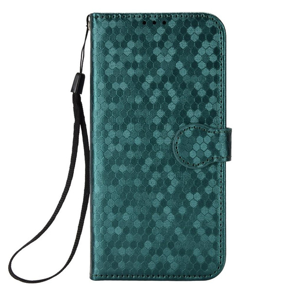 For Realme 10 4G Honeycomb Dot Texture Leatherette Phone Case(Green)