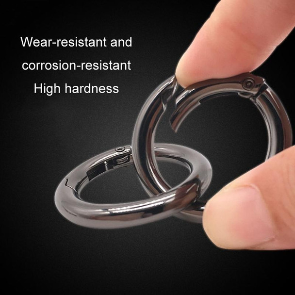 20pcs Zinc Alloy Spring Ring Metal Open Bag Webbing Keychain, Specification: Inch 2 Silver