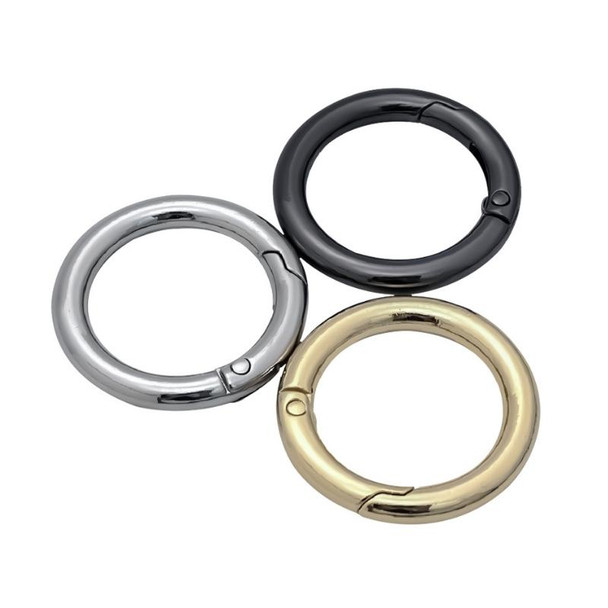 10pcs Zinc Alloy Spring Ring Metal Open Bag Webbing Keychain, Size:Half-inch Silver