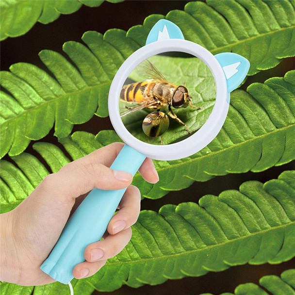 2275 5X/10X Cartoon Animal Handheld Children Science Experiment Magnifying Glass(Coffee Calf)