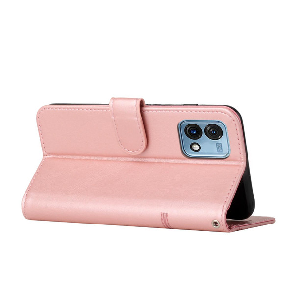 For Motorola Moto G Stylus 5G 2023 Stitching Calf Texture Buckle Leatherette Phone Case(Rose Gold)