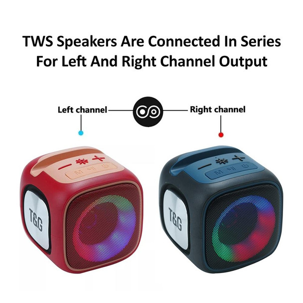 T&G TG359 Portable Outdoor LED Wireless Bluetooth Speaker(Red)