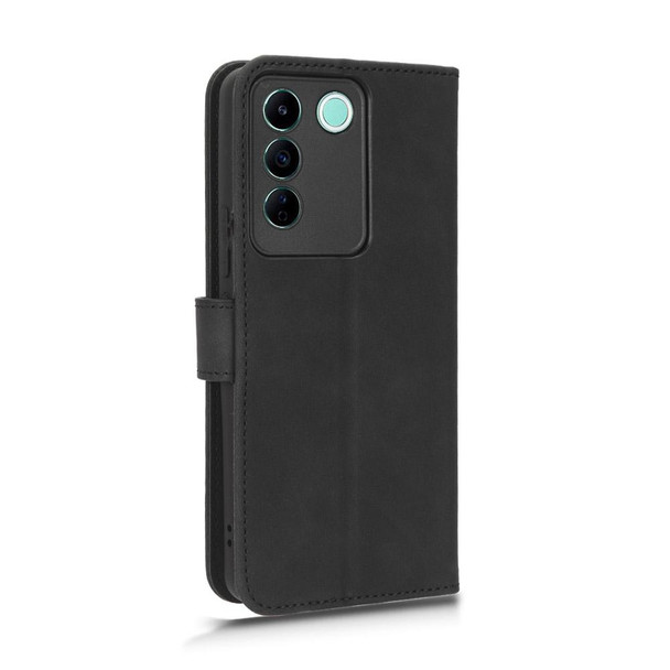 For vivo S16e Skin Feel Magnetic Flip Leatherette Phone Case(Black)