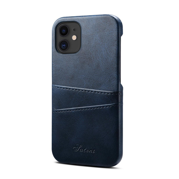 Calf Texture Back Cover Protective Case with Card Slots - iPhone 12 Pro Max(Blue)