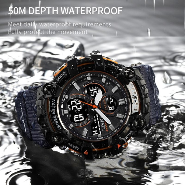SMAEL 8079 Outdoor Multifunctional Dual Display Dial Waterproof Sports Watch(Black Silver)