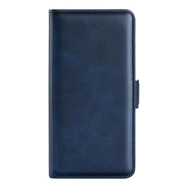 For Motolora Moto G Play 2023 Dual-side Magnetic Buckle Horizontal Flip Leatherette Phone Case(Dark Blue)