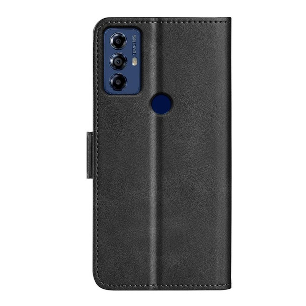 For Motolora Moto G Play 2023 Dual-side Magnetic Buckle Horizontal Flip Leatherette Phone Case(Black)