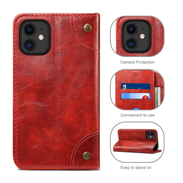 Baroque Simple Horizontal Flip Leatherette Case with Holder & Card Slots & Wallet - iPhone 12 Pro Max(Red)