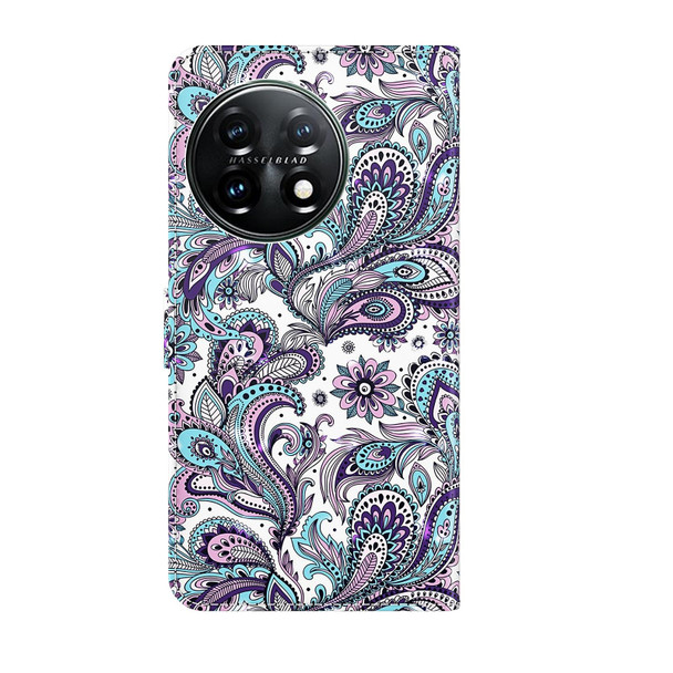 For OnePlus 11 3D Painting Pattern TPU + PU Leatherette Phone Case(Swirl Pattern)