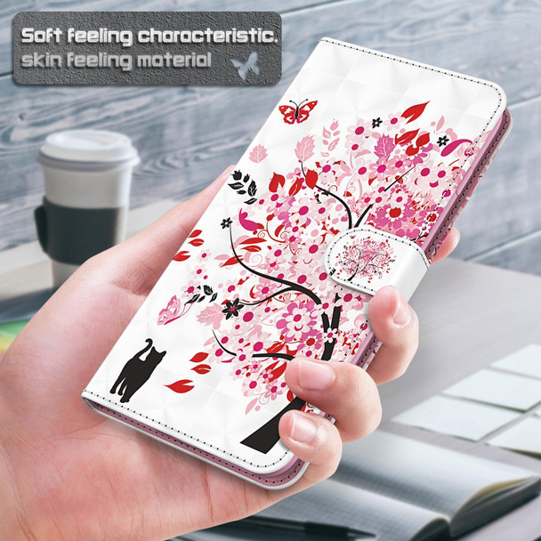 For Samsung Galaxy A34 5G 3D Painting Pattern TPU + PU Leatherette Phone Case(Cat Under The Tree)