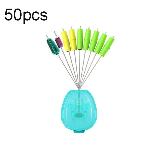 50pcs Drum Type Space Bean Fishing Gear Supplies for Fishing Rods, Size: S(5+2+2 Fluorescent Green)