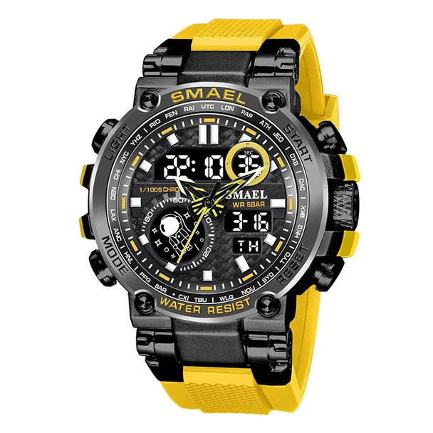 SMAEL 1803B Outdoor Waterproof Multifunctional Alloy Sports Watch(Yellow)
