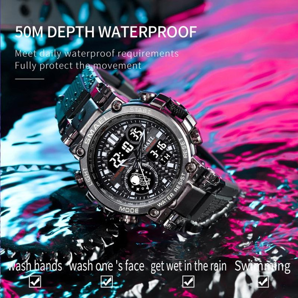 SMAEL 1803B Outdoor Waterproof Multifunctional Alloy Sports Watch(Red)
