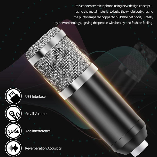 A9 USB Computer Phone Live Broadcast Microphone National K Song Recording Wired Microphone With Cantilever Stand