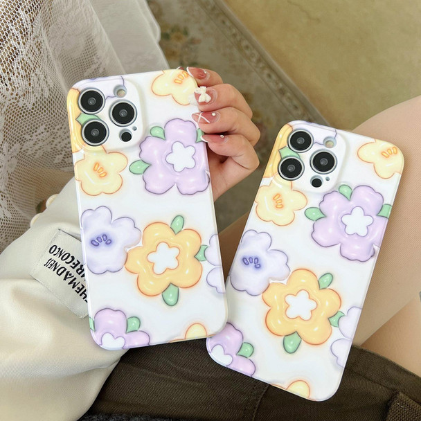 For iPhone 13 Pro Max PC Phone Case(Yellow Purple Flowers)