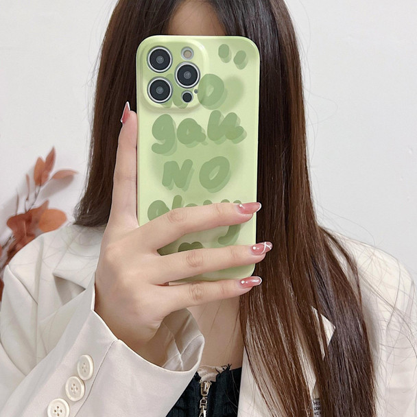 For iPhone 13 Pro Max PC Phone Case(Green Text)