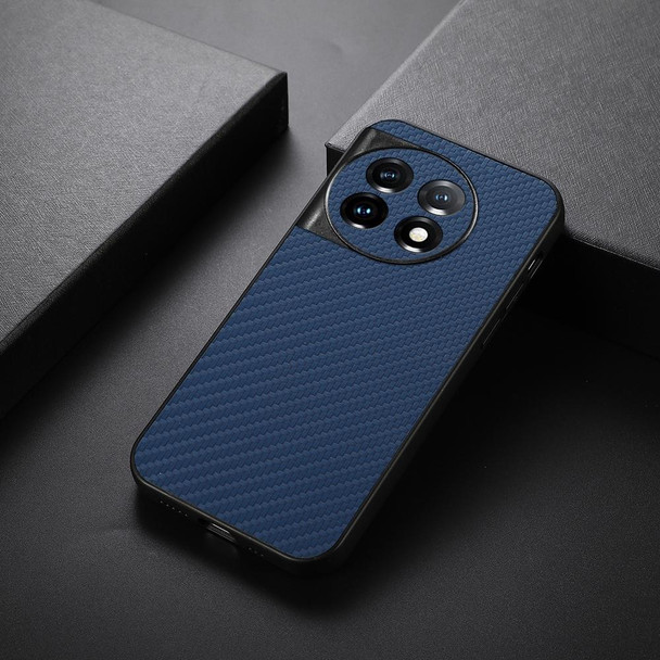 For OnePlus Ace 2 / 11R Accurate Hole Carbon Fiber Texture PU Phone Case(Blue)