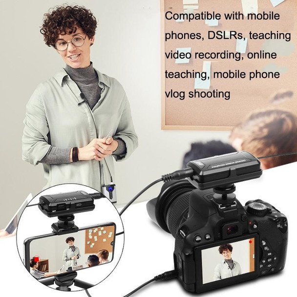 Q6 1 Drag 2 Wireless Lavalier Head Wear With Stand USB Computer Recording Microphone Live Phone SLR Lavalier Microphone
