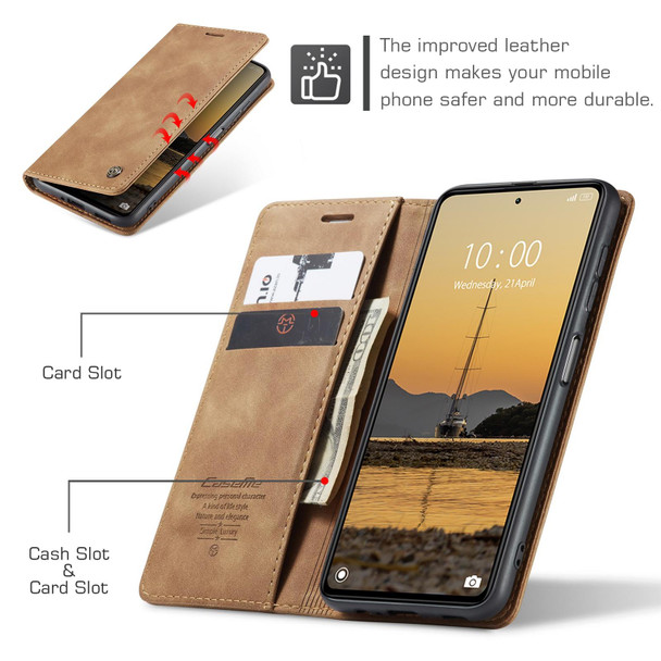 For Xiaomi Redmi Note 12 Pro+ 5G CaseMe 013 Multifunctional Horizontal Flip Leather Phone Case(Brown)