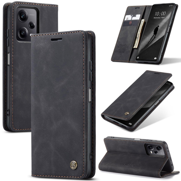 For Xiaomi Redmi Note 12 Pro+ 5G CaseMe 013 Multifunctional Horizontal Flip Leather Phone Case(Black)