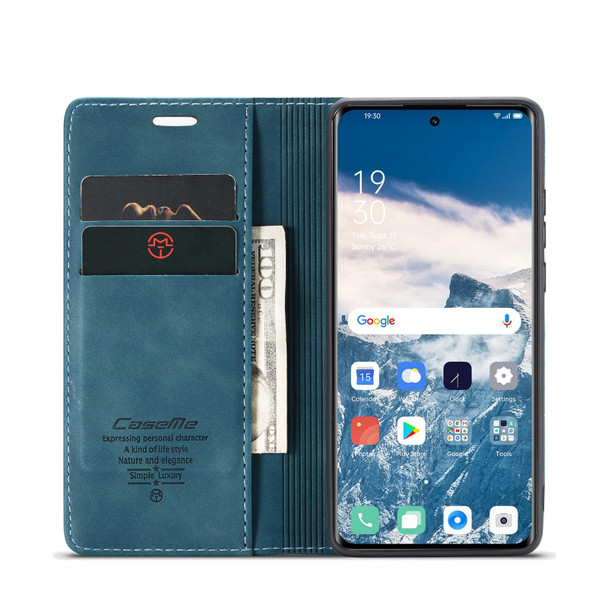 For OPPO Reno8 T 5G CaseMe 013 Multifunctional Horizontal Flip Leatherette Phone Case(Blue)