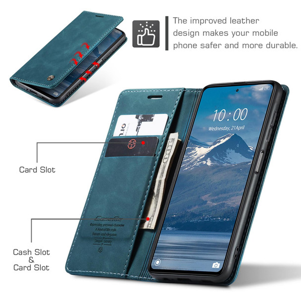 For OPPO Reno8 T 5G CaseMe 013 Multifunctional Horizontal Flip Leatherette Phone Case(Blue)