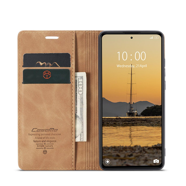 For Xiaomi Redmi Note 12 5G / Poco X5 CaseMe 013 Multifunctional Horizontal Flip Leather Phone Case(Brown)