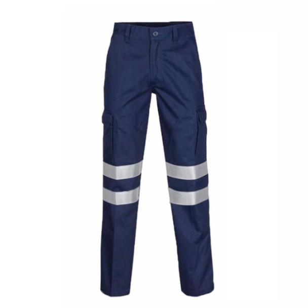 Pure Cotton Long-sleeved Reflective Clothes Overalls Work Clothes, Size: XXXL(Double Reflector Pants)