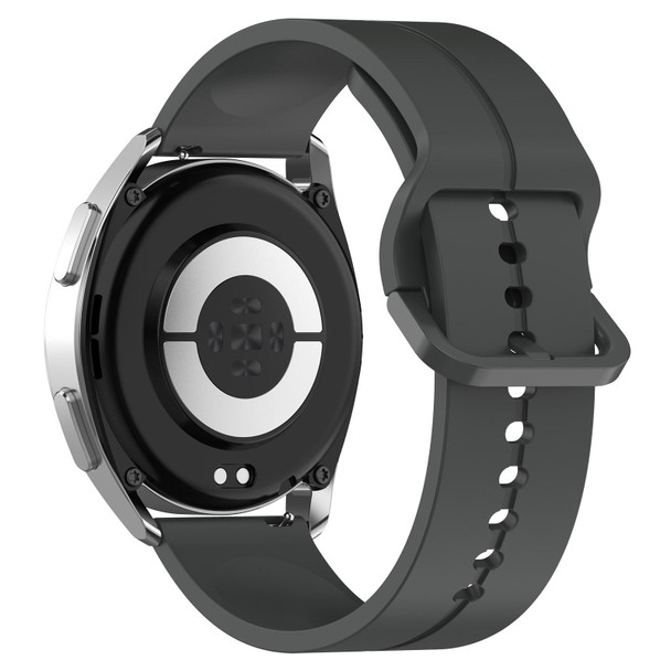 22mm Universal Flat Head Groove Silicone Watch Band(Dark Grey)
