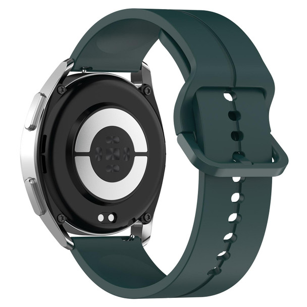 22mm Universal Flat Head Groove Silicone Watch Band(Dark Green)