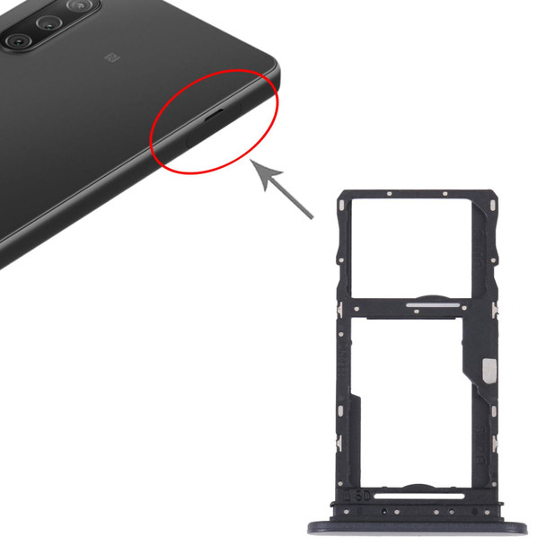 For Sony Xperia 10 IV Original SIM Card Tray + SIM / Micro SD Card Tray (Black)