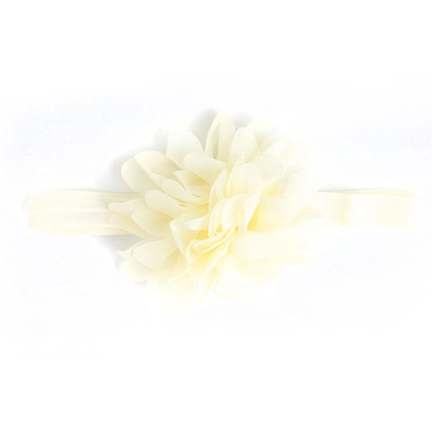 Baby Girl Elastic Hairband Children Hair Wear Flower Headband(Beige)