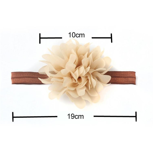 Baby Girl Elastic Hairband Children Hair Wear Flower Headband(Beige)