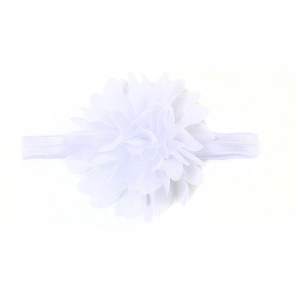 Baby Girl Elastic Hairband Children Hair Wear Flower Headband(White)