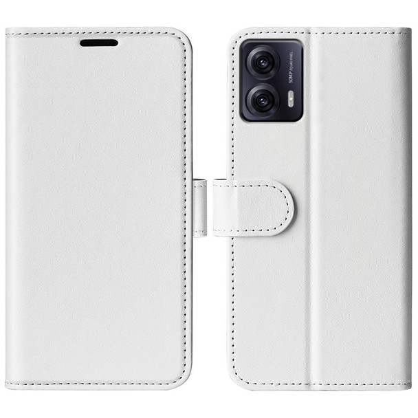 For Motolora Moto G53 5G R64 Texture Horizontal Flip Leatherette Phone Case(White)