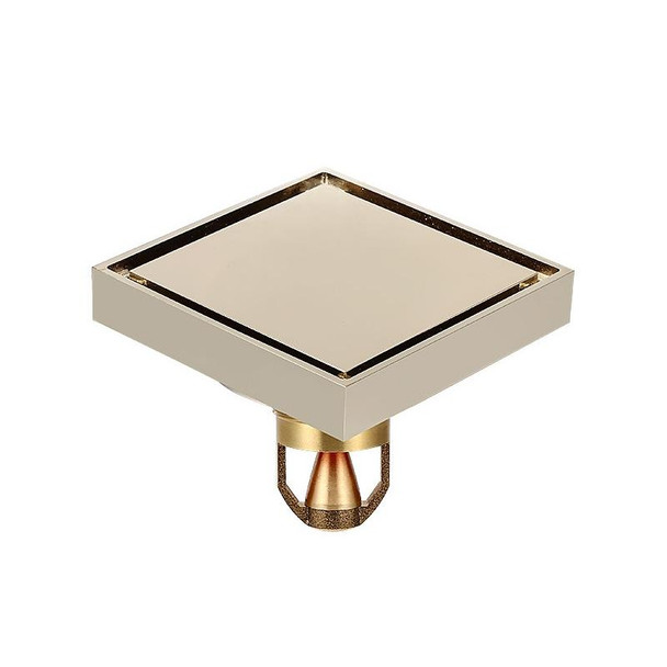 Bathroom Large Displacement Anti-odor Floor Drain, Style: K8011 Gold+Magnetic Suspension