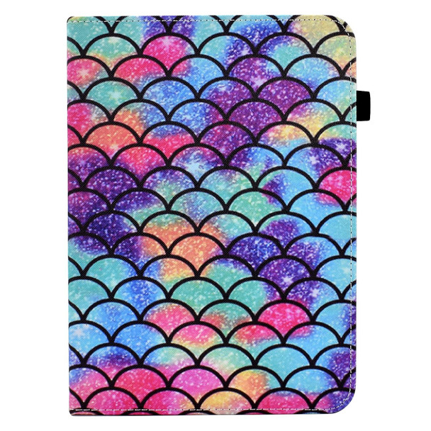 Colored Drawing Stitching Elastic Band Leatherette Smart Tablet Case For iPad mini 6(Wavy Pattern)