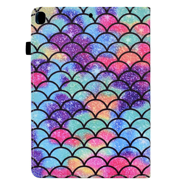 Colored Drawing Stitching Elastic Band Leatherette Smart Tablet Case For iPad 10.2 2020 / 2019 / 10.5 2019(Wavy Pattern)